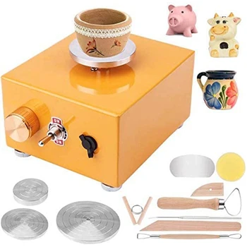 

USB ,2300RPM Electric Mini Clay Making with 6 Pottery Shaping Tools