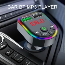 Modulador de transmisor FM con Bluetooth 5,0 para coche, reproductor MP3, pantalla LED colorida, Kit de coche, USB Dual 3.1A, Cargador rápido, accesorios para coche