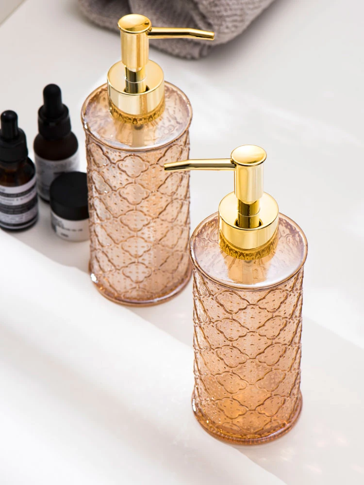 

Nordic Bathroom Accessories Light Luxury Glass Soap Dispenser Lotion Bottle Hand Sanitizer Bottle Shampoo Bottle Glass For Hotel