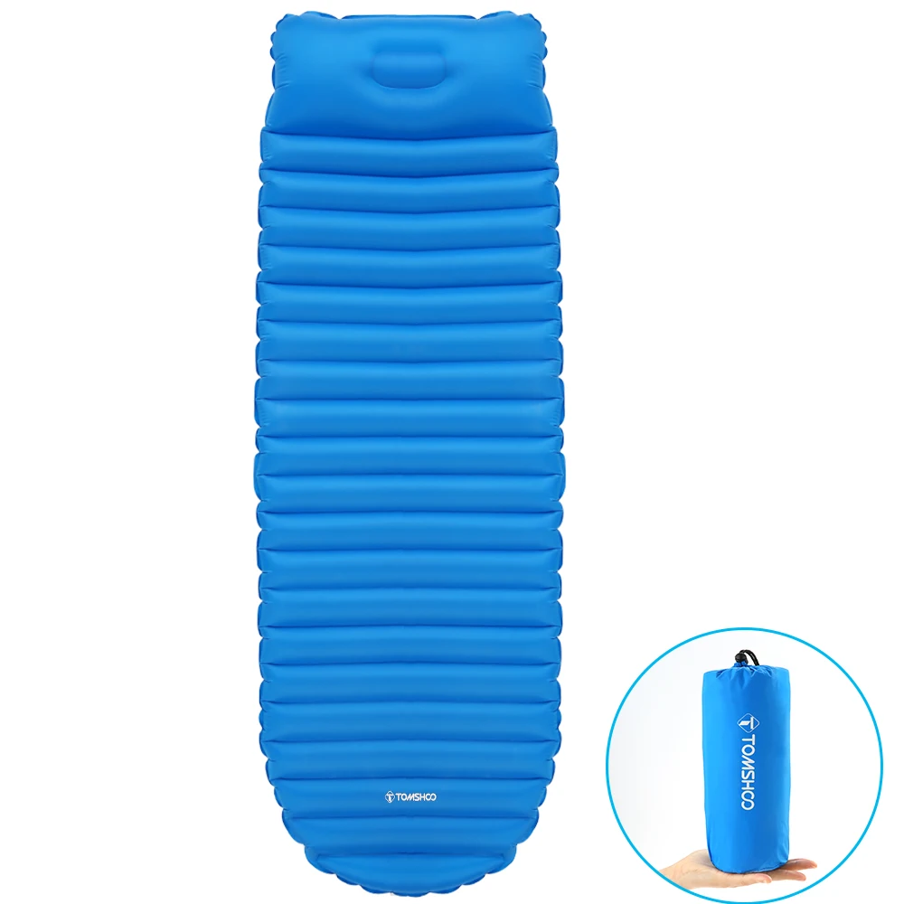 

TOMSHOO Outdoor Camping Picnic Mat Air Mattress Inflatable Sleeping Pad Thick Beach Mat Sleeping Bed with Built-in Pillow