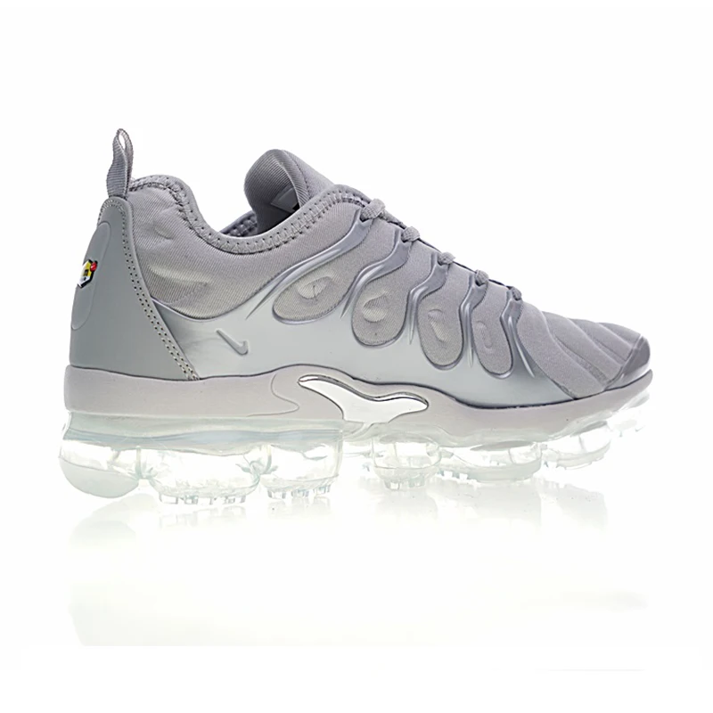 Оригинальные подлинные мужские кроссовки для бега Nike Air Vapormax Plus, классические кроссовки чистого белого цвета, амортизирующие, износостойкие, 924453-100