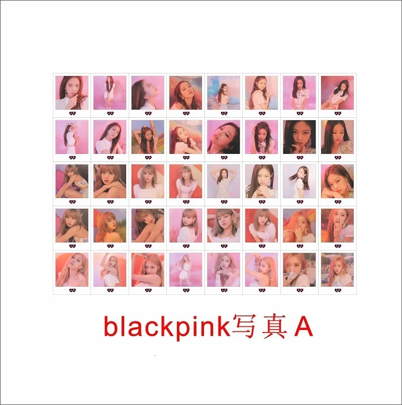 Blackpink A 40 шт./упак. KPOP Blackpink Twice Bangtan для мальчиков Фото Карты TXT GOT7 самодельные Lomo карты фото украшения поставки - Цвет: Blackpink A
