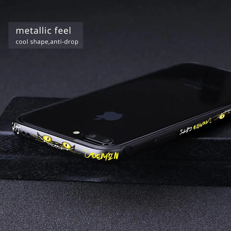 Алюминиевый бампер с мультяшным рисунком для iPhone 7 8 SE 2020 Оригинальный чехол