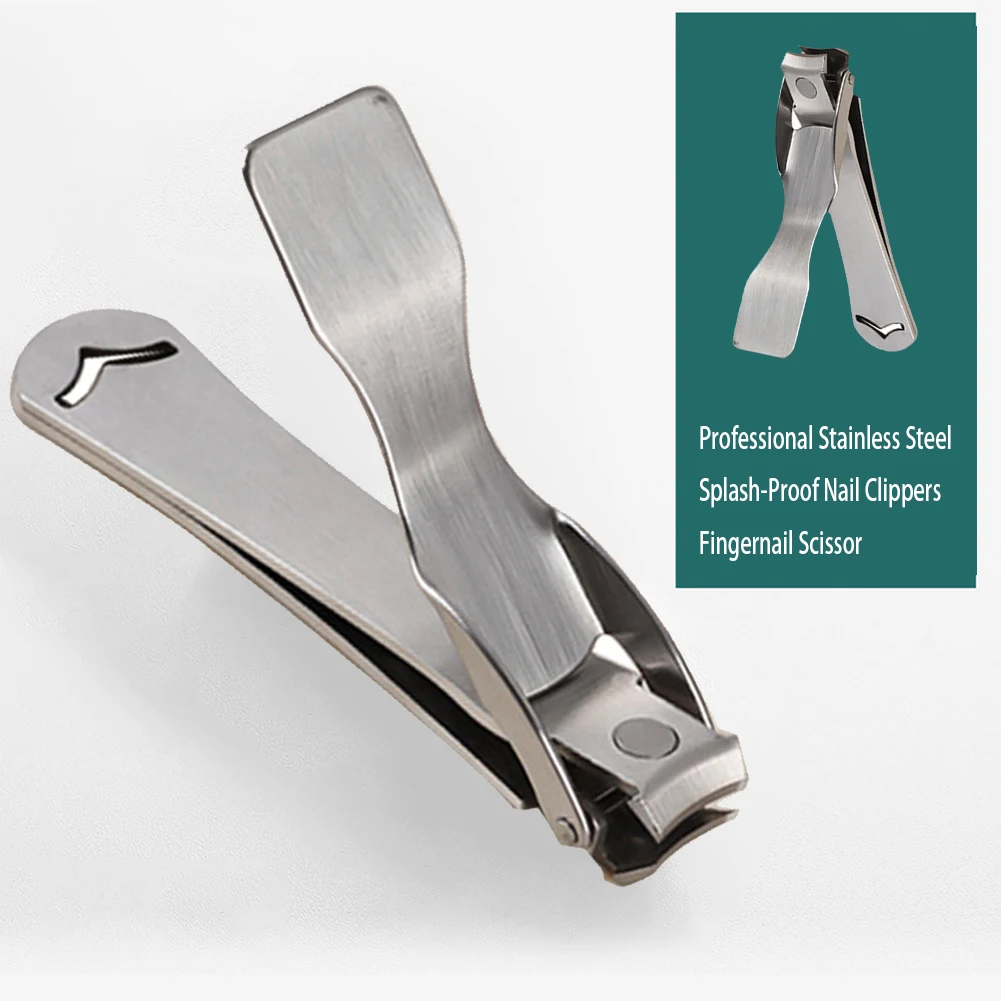Professional Nail Clippers Splash-Proof Stainless Steel Wide Jaw Opening Manicure Fingernail Cutter Ingrown Toenail Scissors