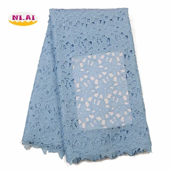 

NIAI African Lace Fabric 2020 High Quality Nigerian French Guipure Cord Water Soluble Lace Fabrics For Dress Sewing XY3347B-4