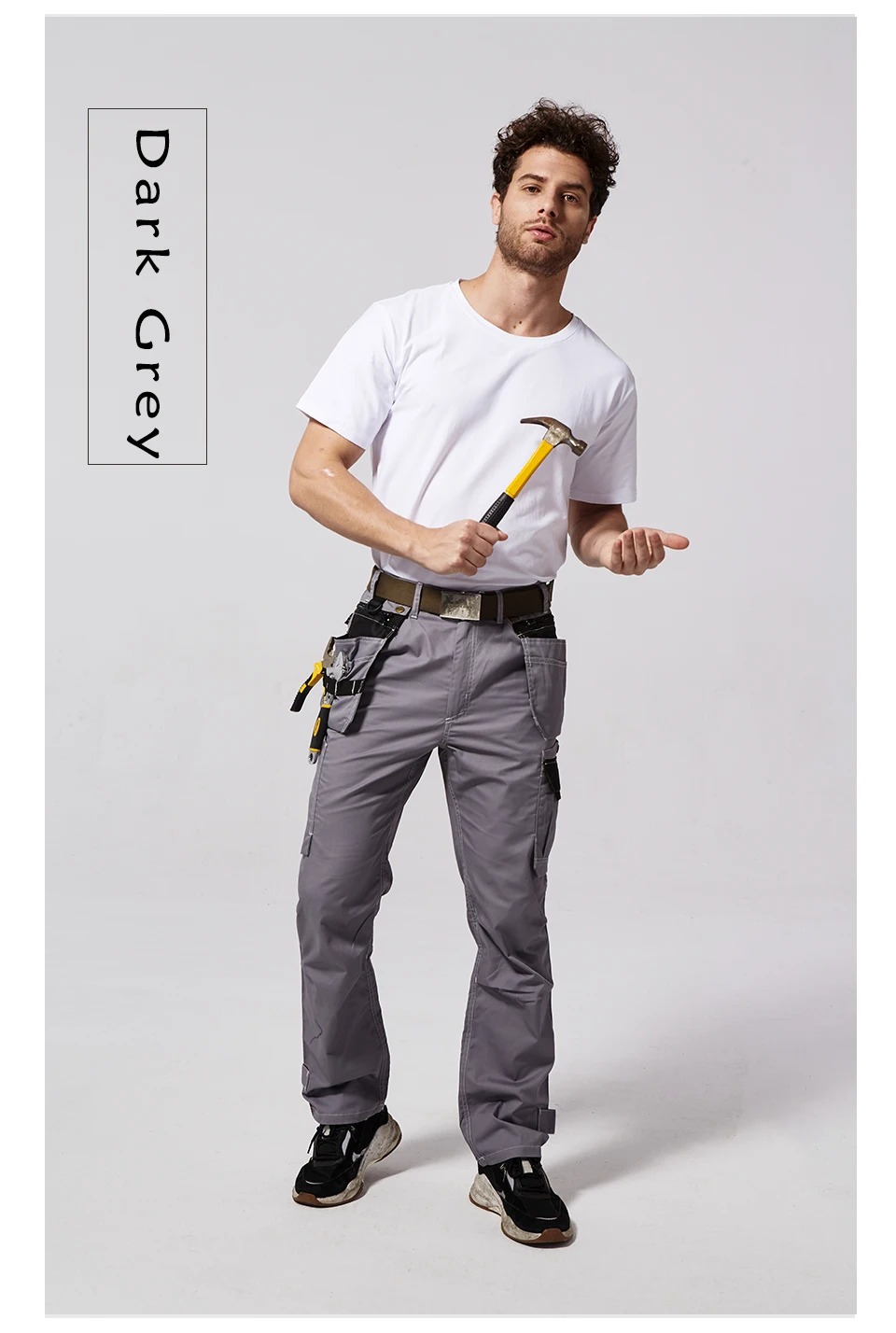 Bauskydd B218 рабочая одежда мужские рабочие брюки осень темно-серый мульти инструмент карманы одежда комбинезоны рабочие брюки