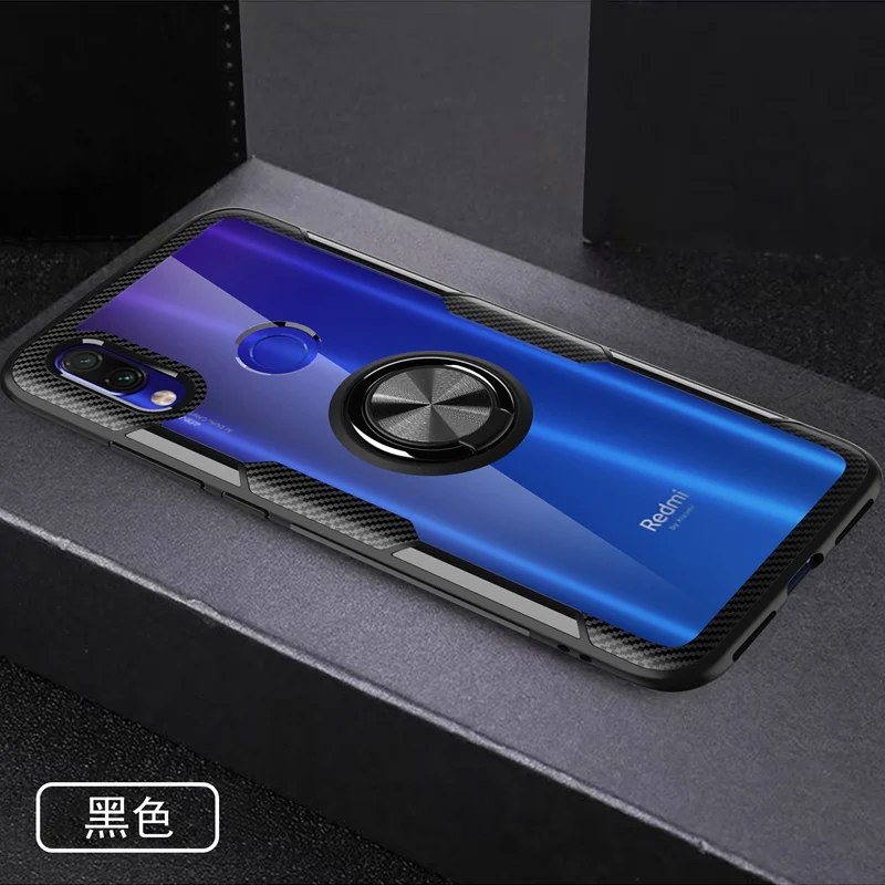 Кристальный акриловый чехол-кольцо для Xiao mi Red mi Note 5 7 8 K20 Pro, автомобильный чехол-держатель для Xiaomi mi 8 Lite mi 8 9 SE mi 9 T 9 T Pro - Цвет: black