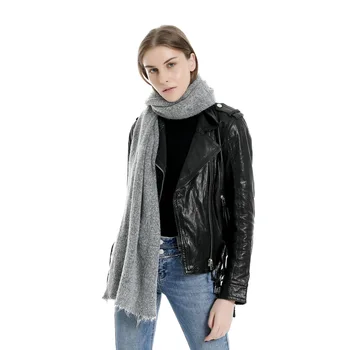 

Women Autumn Winter Long Solid Wool Tassel Scarf