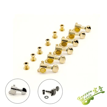 

6pcs Zinc Alloy Electric Guitar Tuners Machine Heads Silver/Gold/Black All Closure 45 Degrees Tuning Pegs