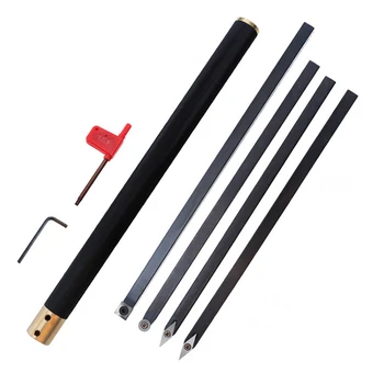 

5Pcs/Set Wood Lathe Turning Tool Chisel Changeable Tungsten Carbide Blades Tip Lathe Tool Insert Cutter Woodworking Tool Set