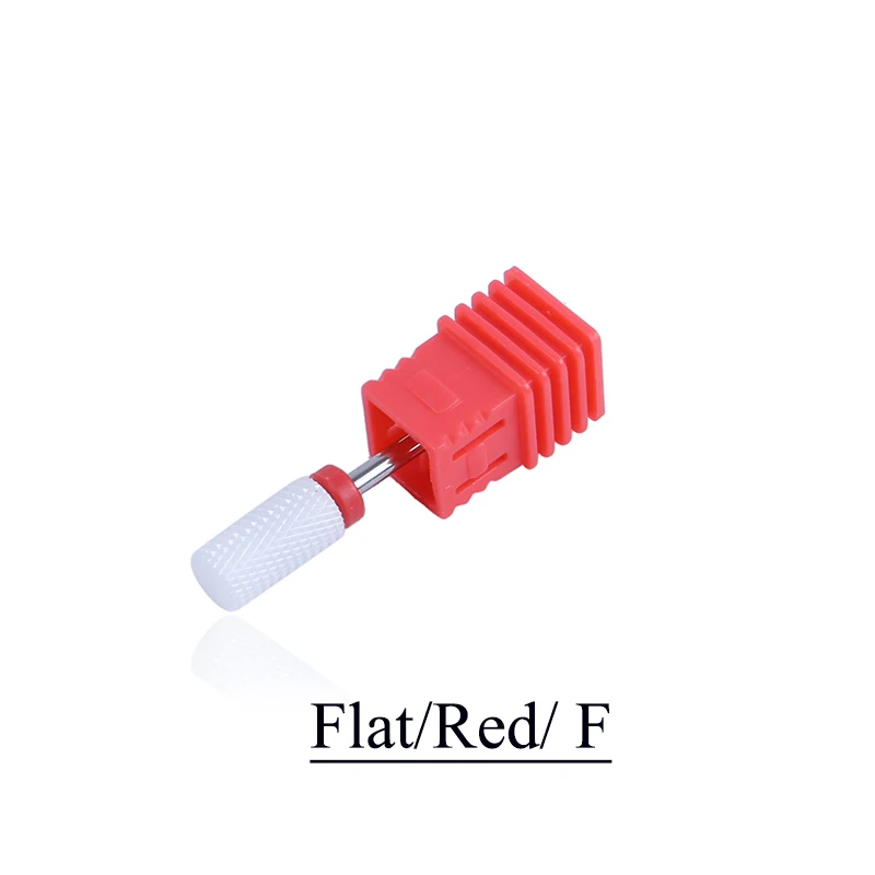 Flat-F Мельница Керамические сверла для ногтей электрические маникюрные машинки пламя вращающийся Бур фреза средства по уходу за ногтями 1 шт - Цвет: Flat-F