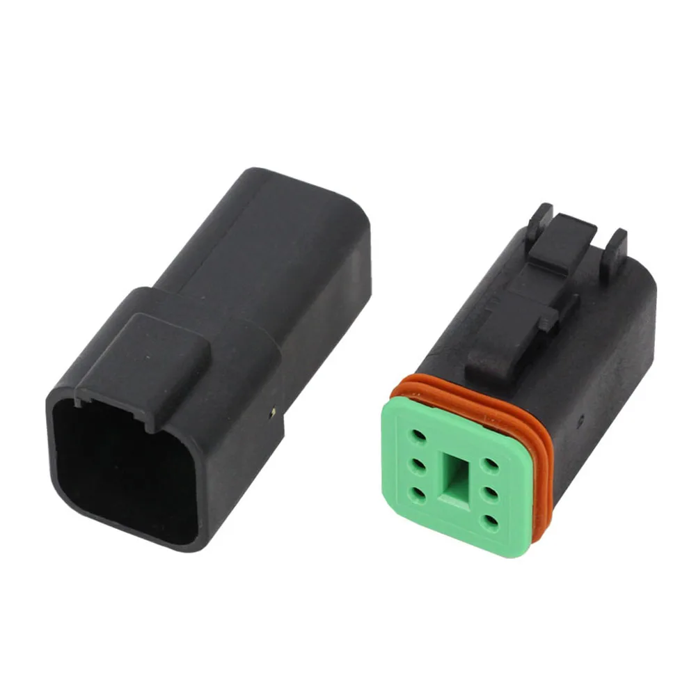 Schwarz 5 Sets 6-Pin Wasserdichte DT-Steckverbinder DJ3061Y-1.6-11/21 DT04-6P DT06-6S Elektrischer Kabelstecker 22-16AWG