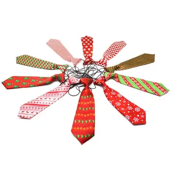 

10Pcs Pet Creative Christmas Printed Tie Puppy Grooming Bow Tie Necktie Decor