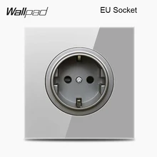 Настенная настенная розетка L6 из серого стекла для ЕС, французского, Великобритании, универсальная ТВ антенна, компьютерная двойная розетка RJ45