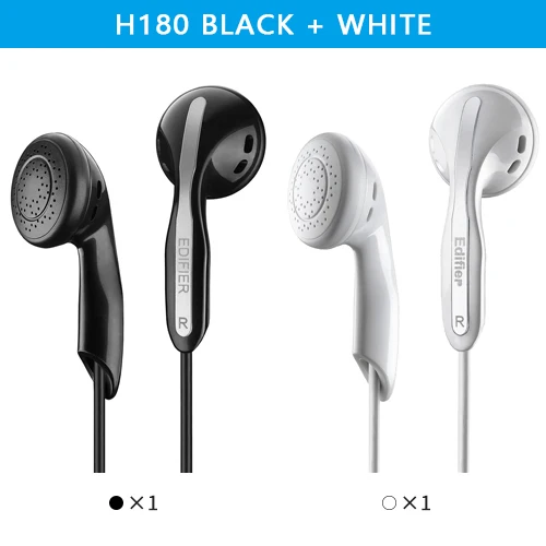 H180 Black and White EDIFIER H180 классические наушники удобная посадка Доступное высокое качество подключение к различным устройствам черный и белый доступны - Цвет: H180 Black and White