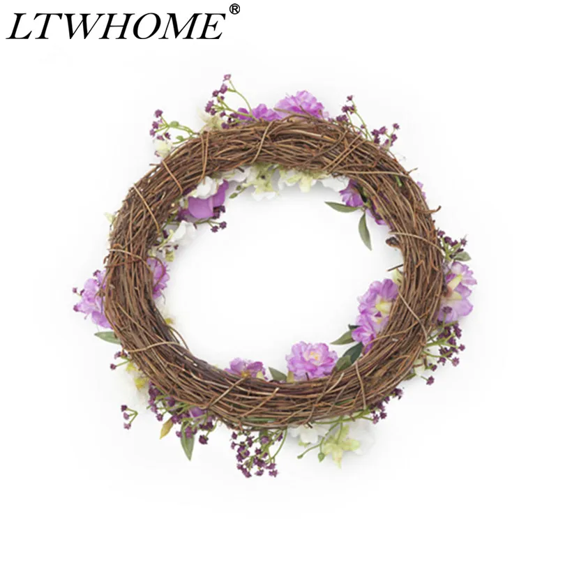 LTWHOME искусственный созданный вручную весенний летний венок с Сакурой розами
