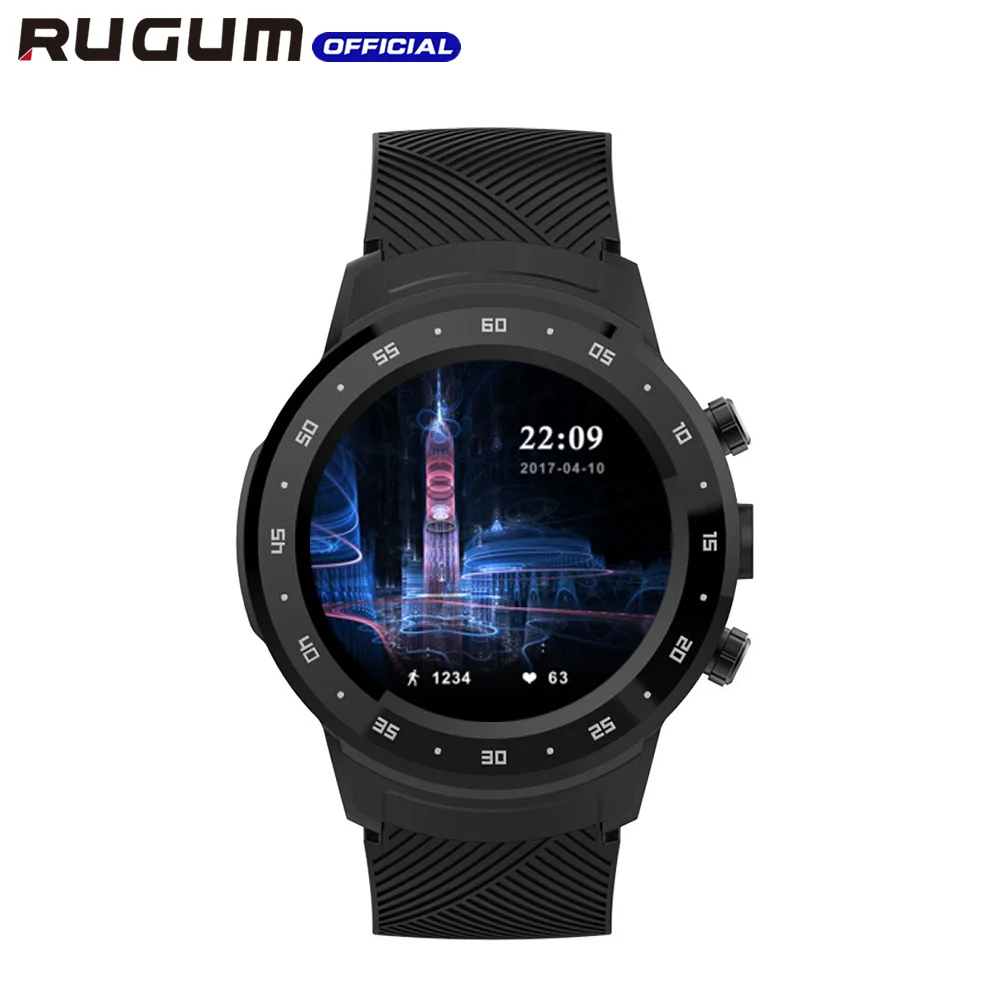 RUGUM DA09 4G Смарт-часы Android 7,1 AOMLED дисплей 5.0MP камера gps wifi фитнес-трекер водонепроницаемые умные часы телефонный звонок