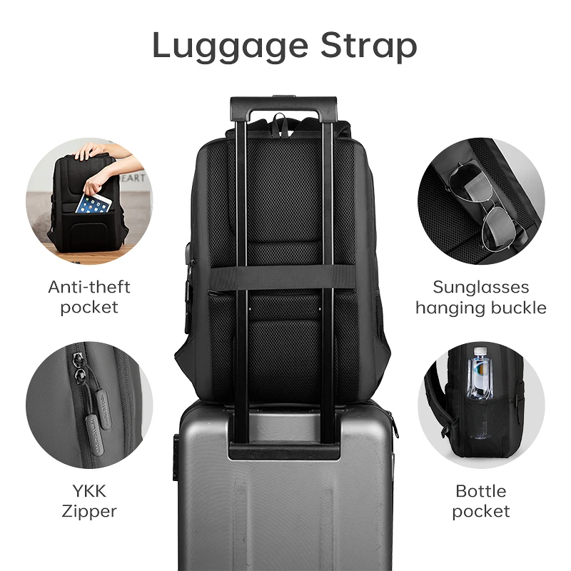 Mark Ryden Expandable Travel Backpack Men USB Charging Bag Multifunctional Water Repellent Laptop Backpack Big Capacity Male Bag