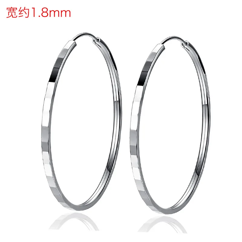 KASIYU925 silverThe circleerrases female2019 Новинка подходит для круглого лица серьги индивидуальность Джокер ухо кольцо опционально размер