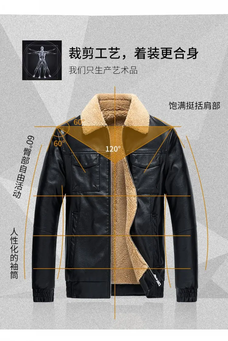 AliExpress, осенне-зимнее Мужское пальто с отложным воротником из толстой искусственной кожи, локомотивное кожаное пальто большого размера