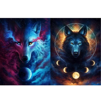 

Diamond Painting Wolf Full Square/Round Animal Diamond Embroidery Rhinestones Pictures 5D DIY Diamond Mosaic Home Decor Gift