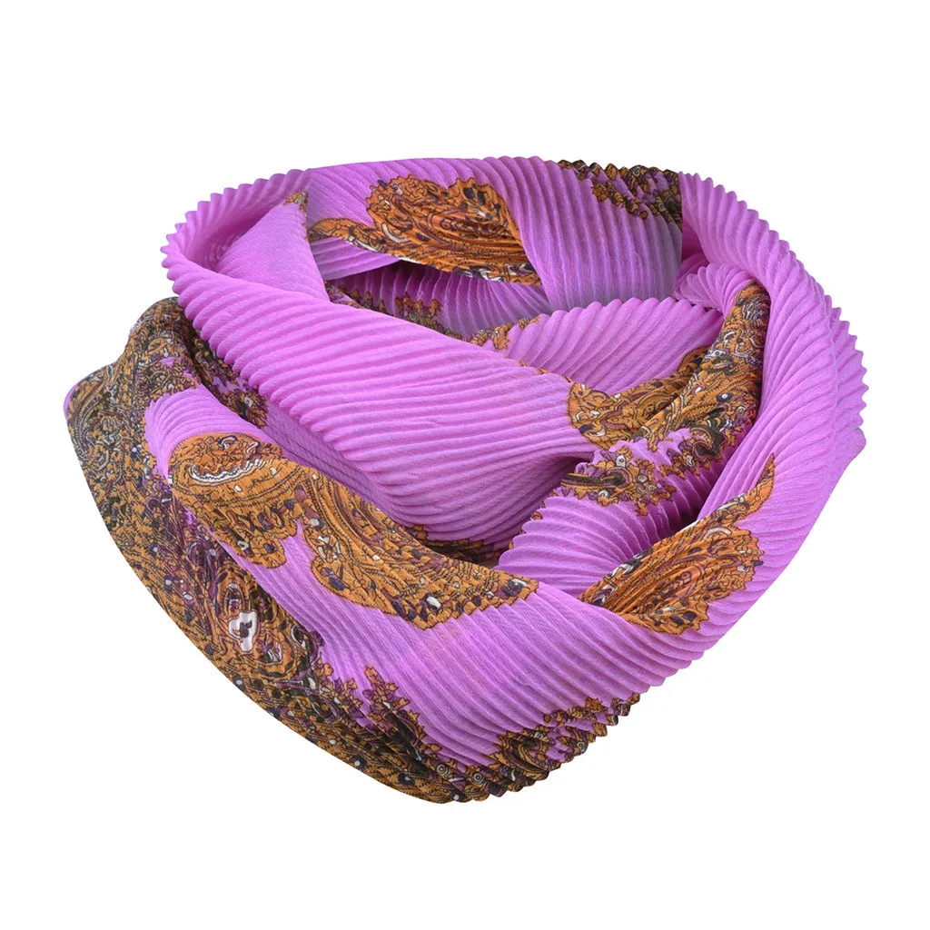 Фиолетовый new autumn Winter Women Soft Chiffon Print Convertible Infinity Loop Scarf Scarves Outdoor Ski Climbing Scarf For women#930 - Цвет: Фиолетовый