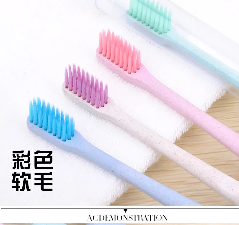 Kent Wheat Straw Toothbrush Adult Color Soft Bristle Fine Slice Gum Care Household Family Pack Tube Portable Travel Pack
