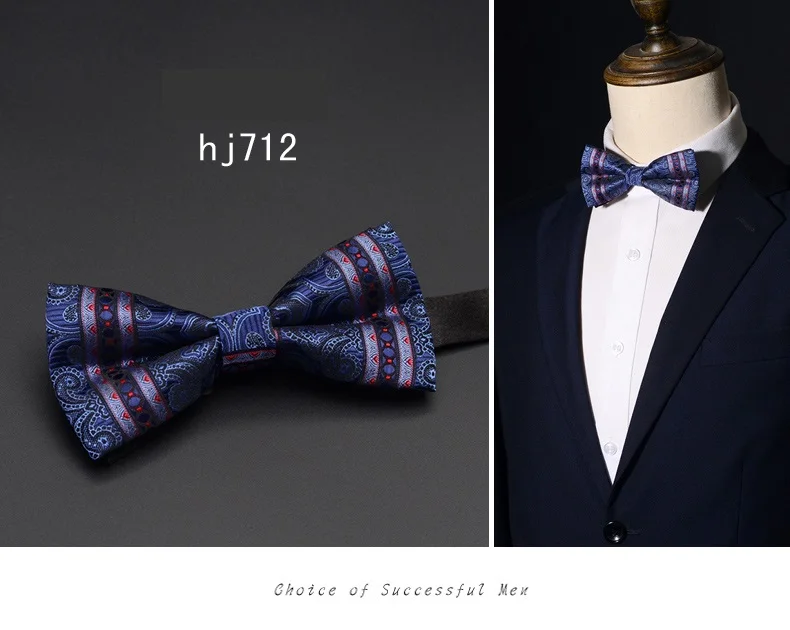 New Fashion Men's Bow Ties Wedding Double Fabric Special Design Bowtie Club Banquet Anniversary Butterfly Tie with Gift Box