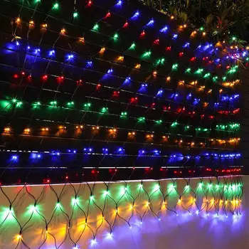 

320led 3x2M 204 Solar Net Mesh String Light Outdoor Garden Patio Curtain Light