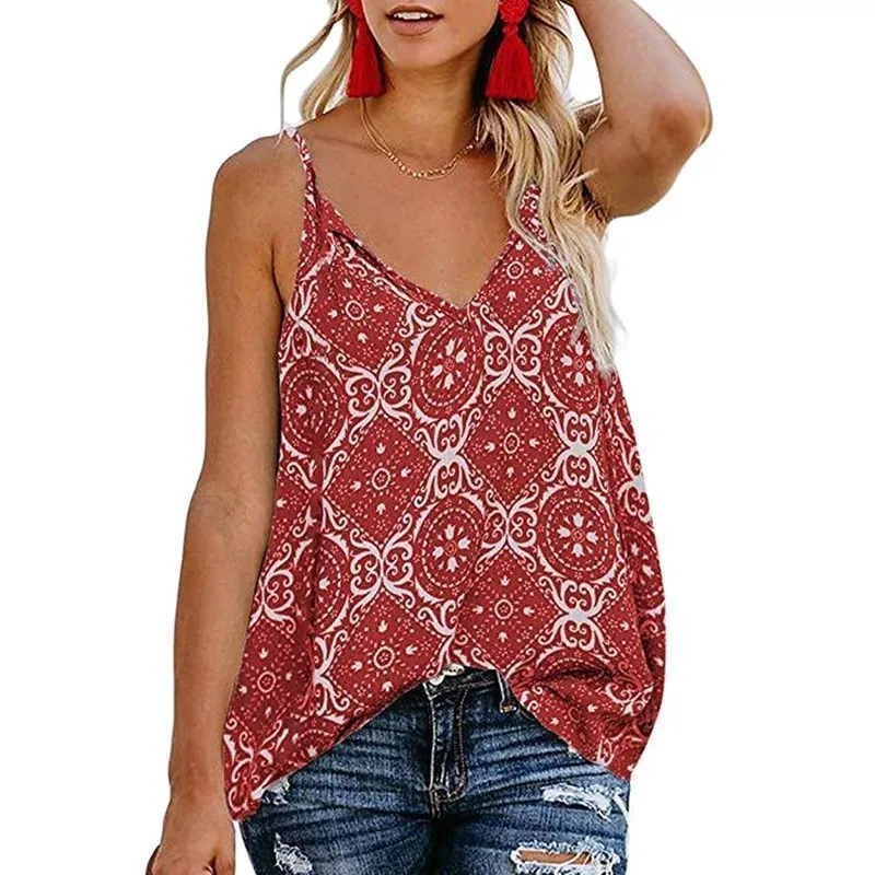ENXI Women Pregnant Print Vest Nursing Baby For Maternity Sleeveless Blouse Nice And Cool