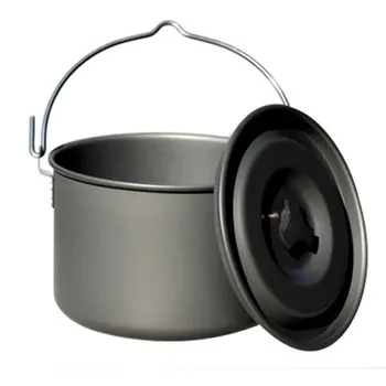 

Portable Aluminium Alloy Outdoor Picnic Hiking Hanging Camping Pot 5-8 Person Cookware single Pot Cooker Tableware