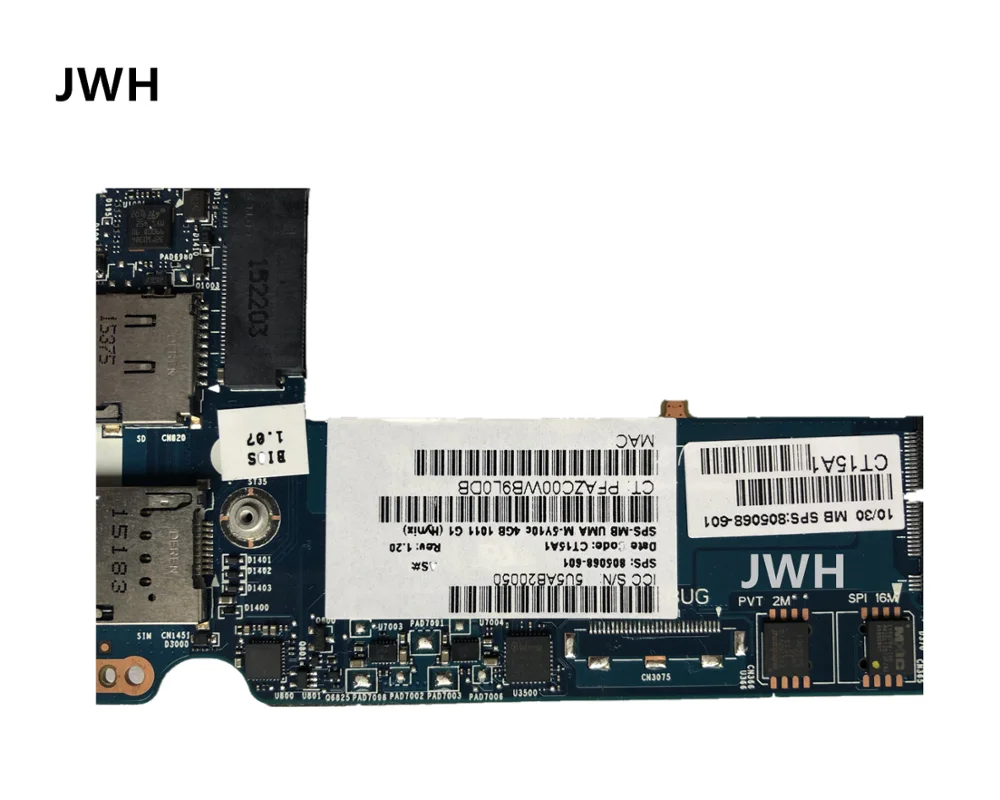 Для hp Elite x2 1011 G1 материнская плата i3 M-5Y10c 805068-001 805068-501 805068-601 тестирование работы