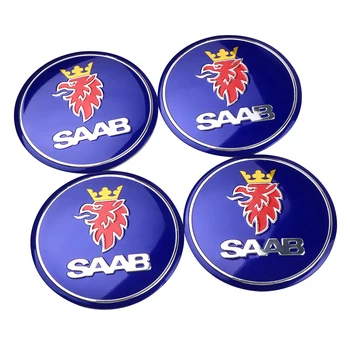 

4PCS For SAAB 9-3 9-5 93 95 900 9000 etc 3D Aluminum Alloy Car Tire Dust-Proof Cover Wheel Center Hub Cap Stickers Badge Decals