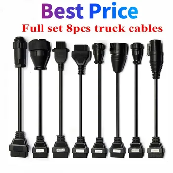 

Best Truck cables OBD OBD2 Full Set 8 Truck Cables of Truck for delphis vd ds150e cdp WOW CDP Parts Truck OBD II scanner cable