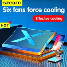 Radiatore per Notebook radiatore ad aria supporto per laptop con 6 ventole ventola di raffreddamento per Computer Base muto adatto per pad di raffreddamento da 12-21 pollici