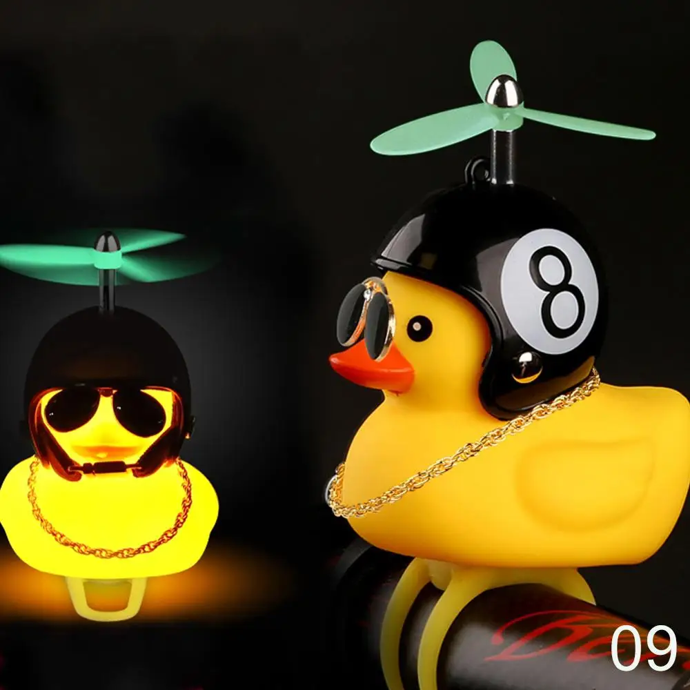 FlashDuckAirscrew Стоящая утка со шлемом сломанный ветер маленькая Желтая утка шоссейный велосипедный шлем велосипедные аксессуары со светящимися/нормальными воздушными винтами - Цвет: FlashDuckAirscrew