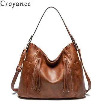 

Croyance Fashion Women Handbags Female Crossbody Shoulder Bags Soft PU Leather Messenger Bags Ladies Big Totes Large Capacity