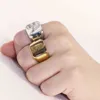 91268-5e6432.jpg Bagues personnalisées à graver initiale pour hommes, chevalière masculine en acier inoxydable, bijoux vierges, bande, ton argent poli, taille américaine