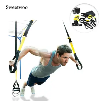 

SWEETWOO Resistance Bands Hanging Belt Sport Gym Workout Fitness Suspension Exercise Pull Rope Straps Training Gym