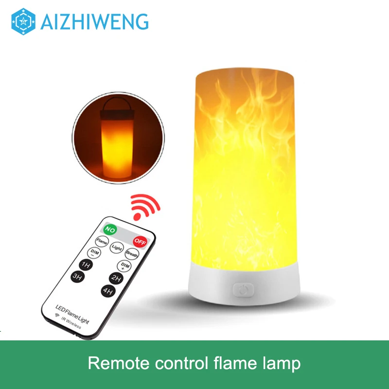 

LED Flame Effect Light, USB Rechargeable Flame Table Lamp with 4 Modes Waterproof USB Rechargeable Flickering Flame Lantern