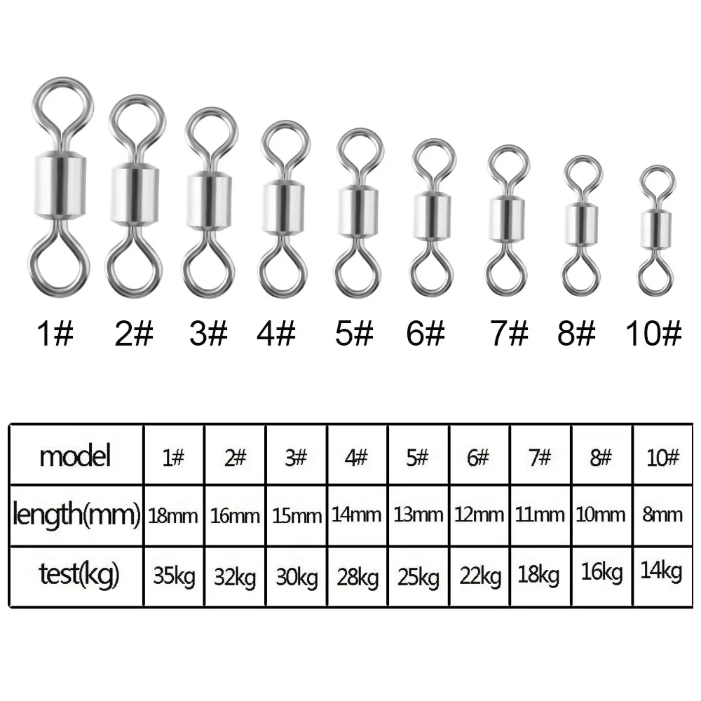 Fishing Swivels Bearing Solid Rings Rolling Connector Plastic Rubber Durable High Strength Fishing Tackle 100Pcs/Lot fishing swivels fishing tools fishing tool fishing accessories fishing tackle