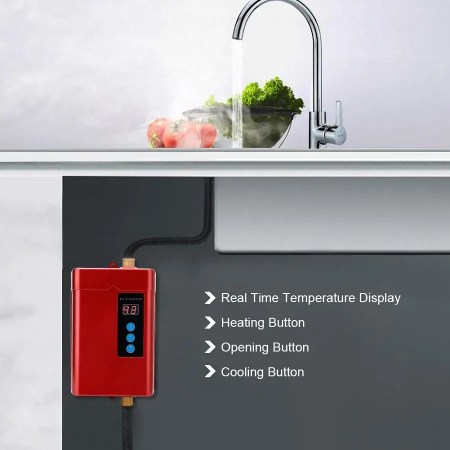 1000/2000/3000/4000W интеллигентая(ый) водонагреватель бытовые мини мгновенный Электрический водонагреватель Tankless водонагреватель нагрева кузнечной печи