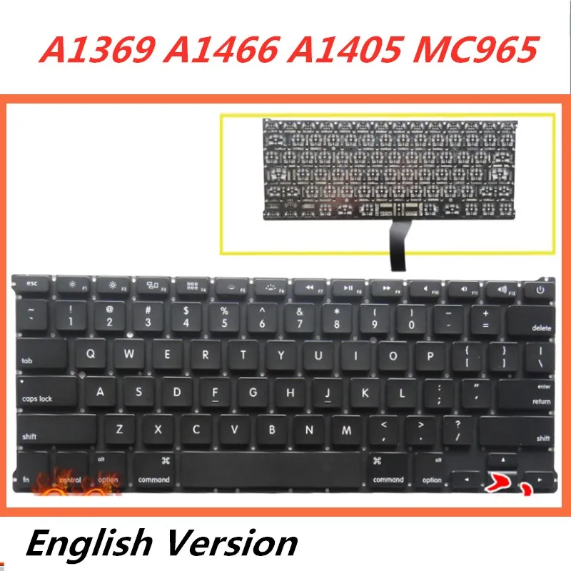 

Laptop English Keyboard For Macbook APPLE Air 13.3- A1369 A1466 A1405 MC965 notebook Replacement layout Keyboard