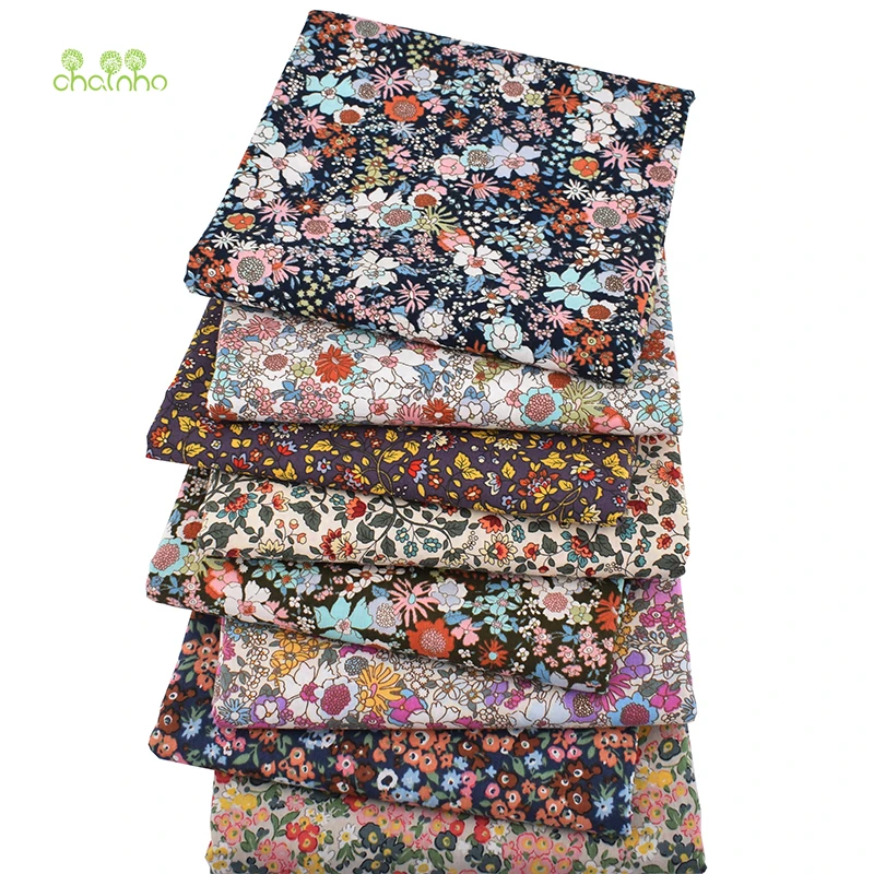 Chainho,Floral Series Printed Plain Cotton Fabric,DIY Quilting&Sewing Poplin Material For Baby&Children Dress,Shirt,Skirt,PCC093