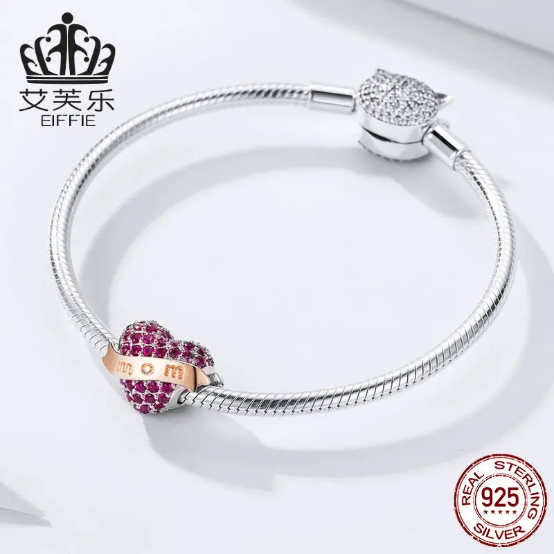Сердце Diy аксессуары 925 серебро оригинальные разделительные бусины натуральный камень для изготовления ювелирных изделий Подходит pandora талисманы браслет