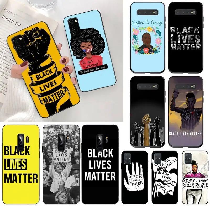 Мягкий силиконовый чехол CUTEWANAN Black Lives Matter BLM для Samsung S20 plus Ultra S6 S7 edge S8 S9 S10 5G lite 2020 |