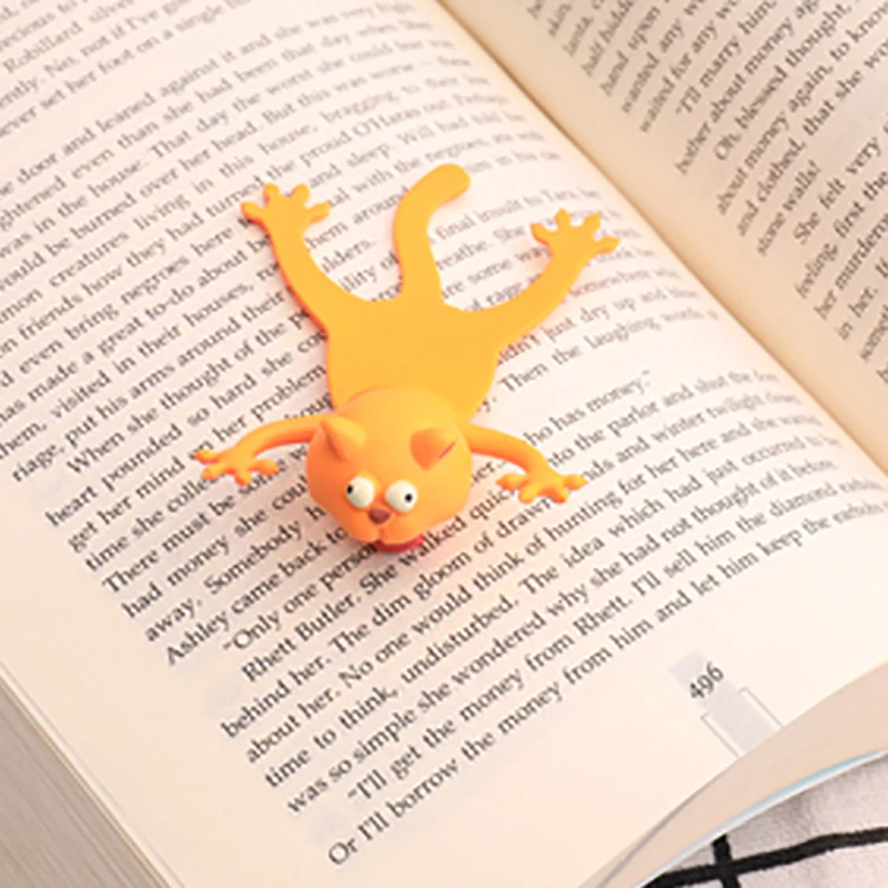 3D Stereo Cartoon Lovely Animal Bookmark Original cute cat PVC material Funny Student Children School Stationery For Kids Gift