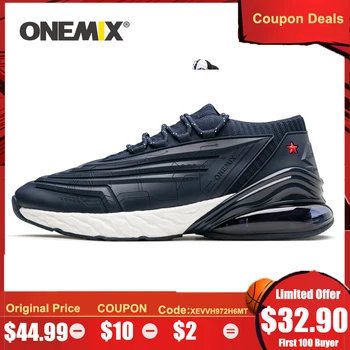 

ONEMIX Men's Running Shoes Bullet Sneakers Outdoor Jogging Leather Waterproof Sports Working Trekking Technology Sneaker for Men
