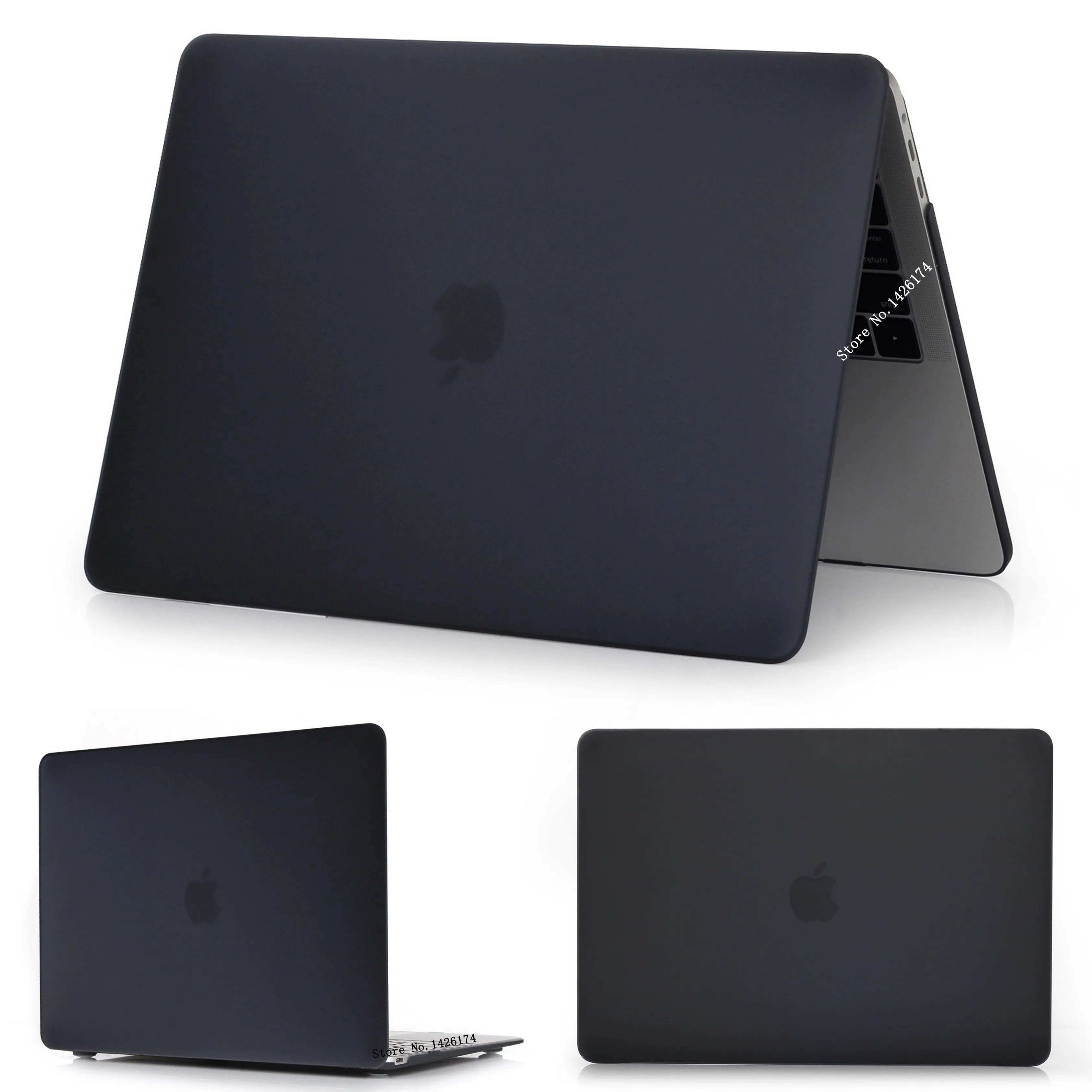 Matte Black Кристальный \ матовый чехол для Apple Macbook Air Pro retina 11 12 13 15 дюймов сумка для ноутбука, для нового Mac book Air Pro 13,3 чехол A1932+ подарок - Цвет: Matte Black