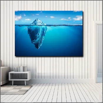 

Large size Printing Oil Painting Icebergs in the Sea Wall Art Canvas Print Pictures for living room and bedroom No Frames